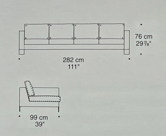 Minotti Pollock Divano e Pouf - Pelle Marrone Scuro – Divani, Metallo (photo 5 of 8)