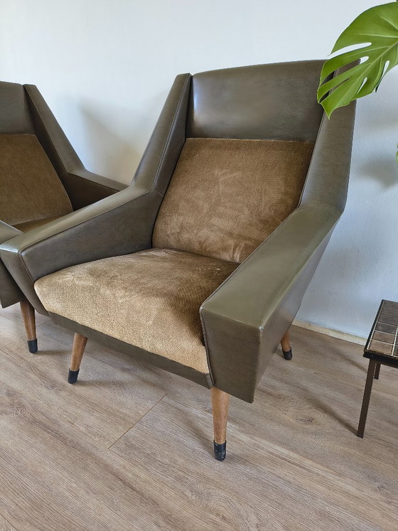 Set di 2 Poltrone Vintage Mid-Century (Verde Oliva) – Skai (photo 11 of 12)