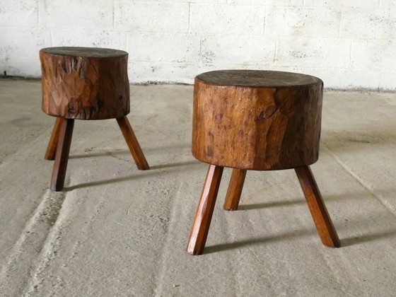 par de troncos, 1950 – Mesas auxiliares, Madera, Brutalist (photo 4 of 7)