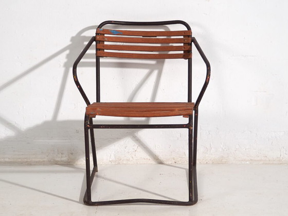 Antiker Outdoor-Stuhl mit Armlehnen (ca. 1920) – Gartenstühle, Wood, Iron (photo 21 of 30)