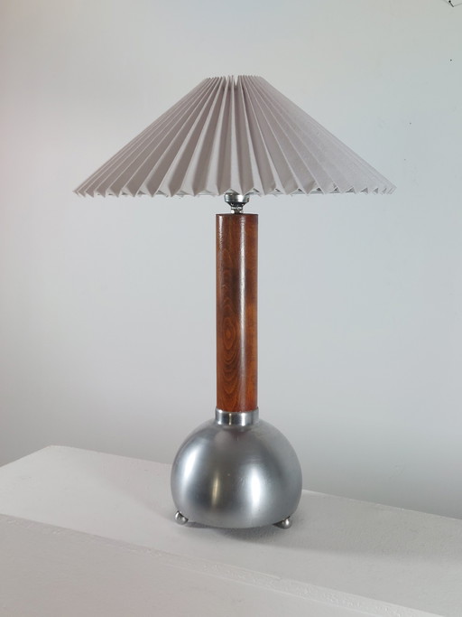 Vintage mid-century unique table lamp with ball base, Art Deco Revival style
