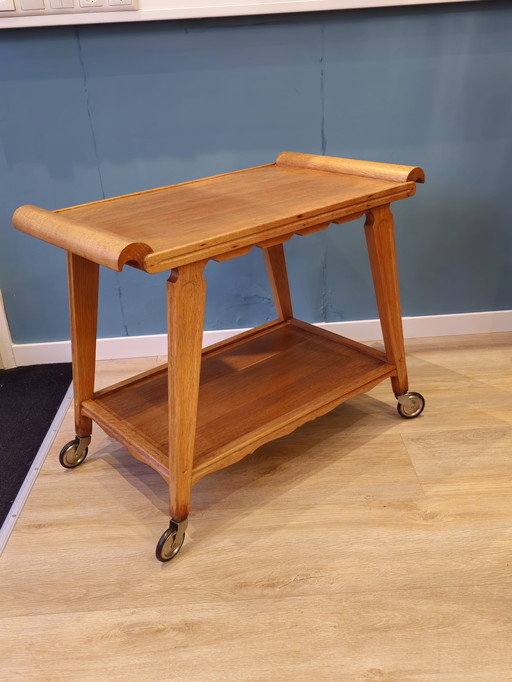 Carrello da portata vintage con carrello per bevande e tavolino laterale