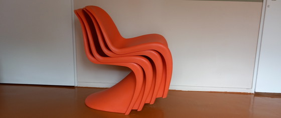 4x Vitra Verner Panton Stoelen – Eetkamerstoelen, Plastic (photo 9 of 12)