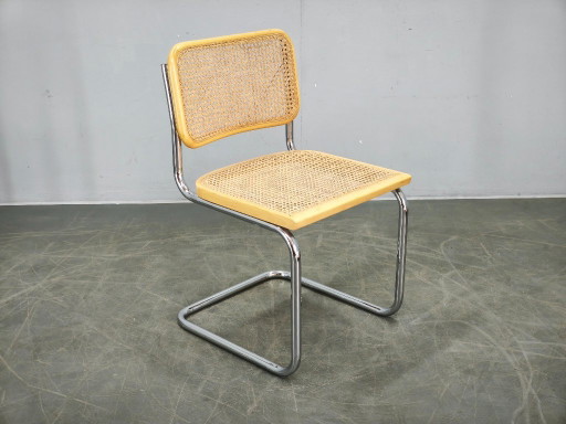 Italian Cesca B32 Style Cane And Chrome Cantilever Chair, 1970s