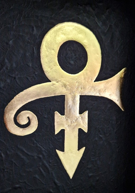 Prince logo 23kt gold plated in frame 80s and 90s collection