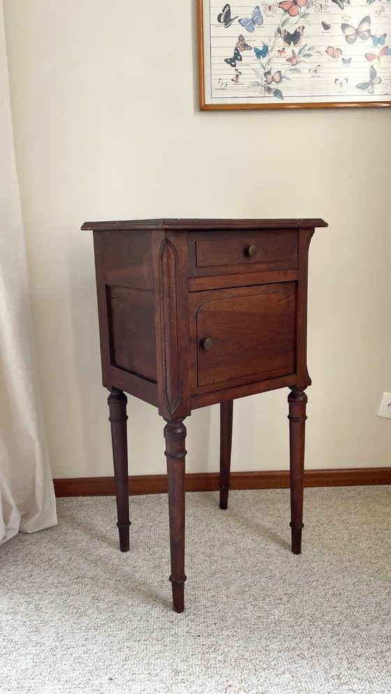 Image 1 of TABLE de Chevet Ancienne MARBRE et Bois