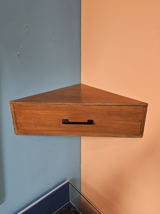 Comodino Angolare a Parete Flottante Vintage Mid-Century – Comodini, Iron, Wood (photo 2 of 11)