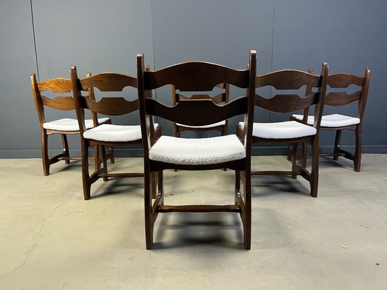 Image 1 of Vintage brutalistische eetkamerstoelen, set van 6 - jaren 60