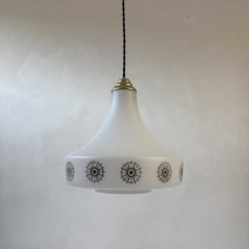 Ancienne Suspension Opaline 1970 Vintage