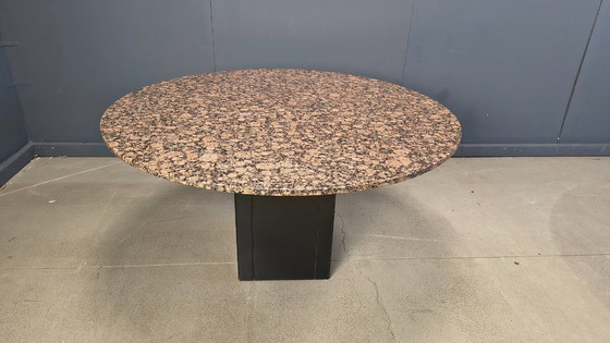 Image 1 of Vintage round granite center table, 1970s