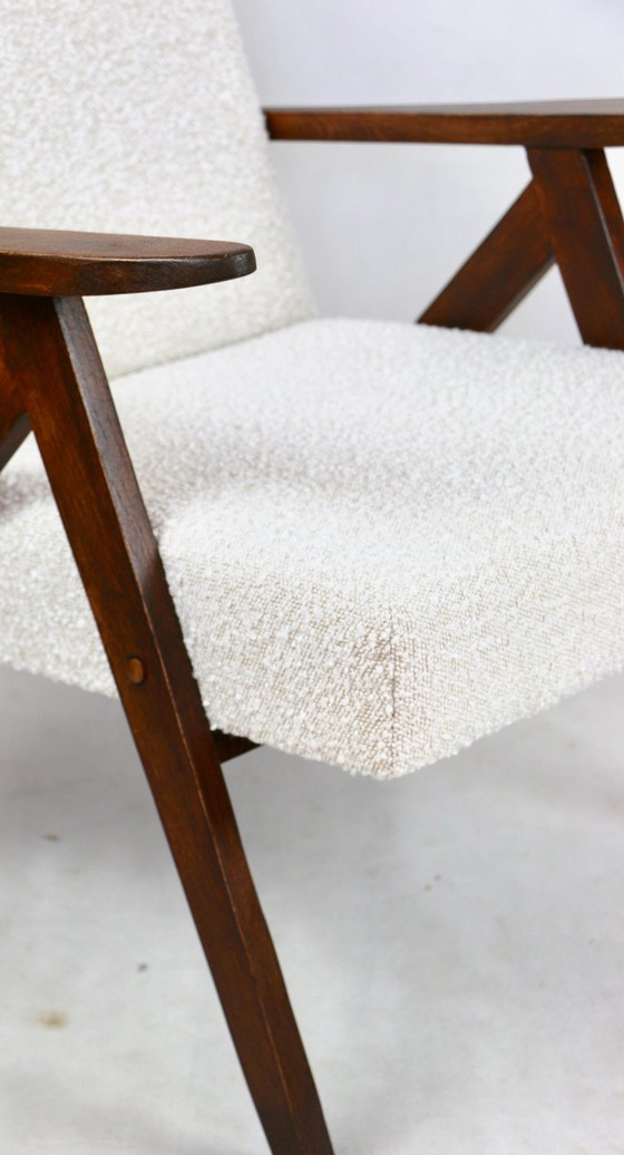 Image 1 of Sedia vintage modello B-310 in bouclé bianco avorio, anni '70