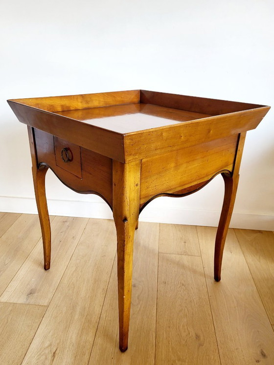 Image 1 of Mesa auxiliar o de mayordomo antigua, madera de cerezo, Francia
