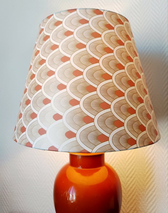 Image 1 of Limoges porcelain lamp by Mergey and Art Deco lampshade