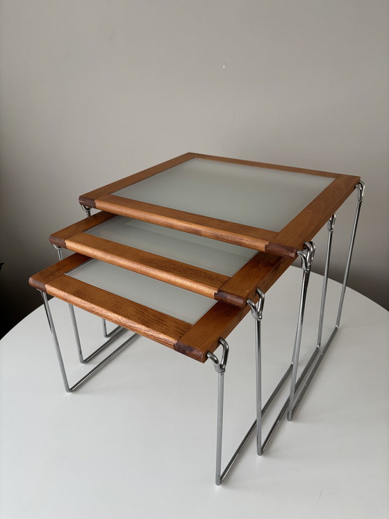 Image 1 of Vintage Hyllinge Möbler Denemarken mimiset, nesting tables 