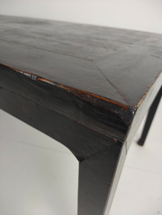 Image 1 of Tavolo da pranzo cinese Qing nero 230 cm – XVIII secolo, lacca originale