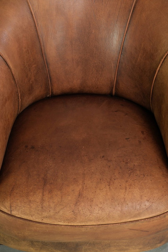Bella Poltrona Club Vintage in Pelle di Pecora Colore Cognac con un Aspetto Robusto – Poltrone, Leather (photo 6 of 14)