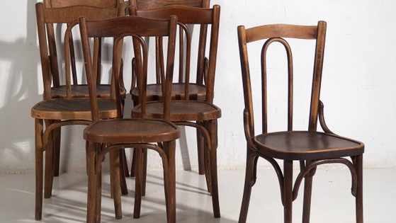 Chaises de salle à manger antiques (c.1920). Lot de 6 pièces #2 (photo 3 of 40)