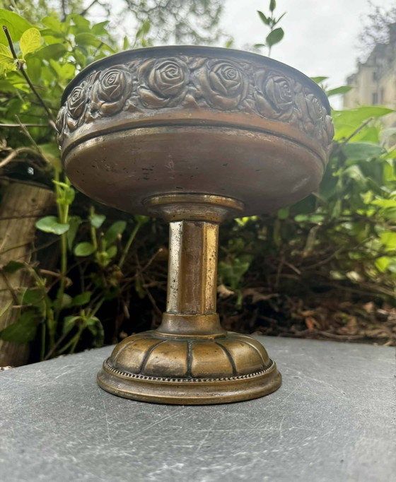 Große Jugendstil-Obstschale – Schalen, Metal, Brass, Art Nouveau (photo 7 of 8)