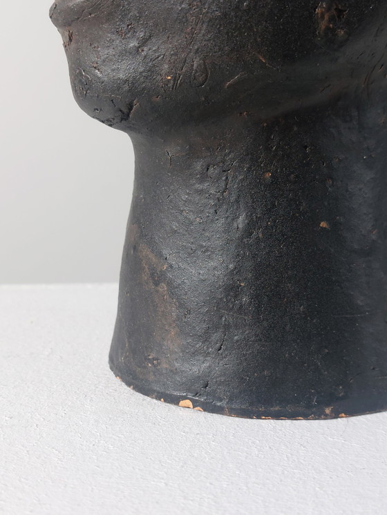 Image 1 of Busto de cabeza de cerámica antiguo, gabinete de curiosidades