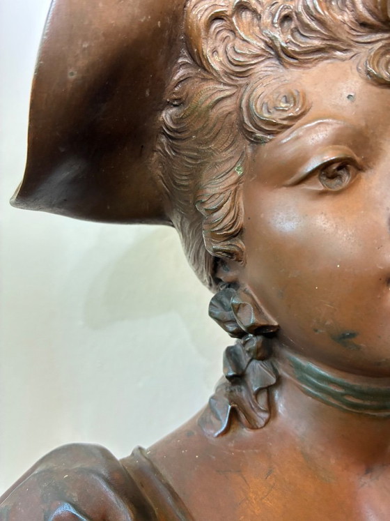 SELTENE Museumsqualität Jugendstil Bronze Büste von Marcel Début – Bildhauerei (photo 7 of 19)