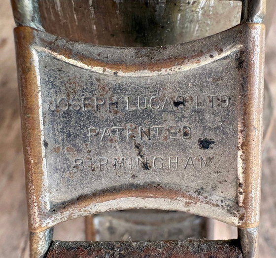 Image 1 of Antiguo Farol de Carburo Joseph Lucas Nº 133 "Calcia Club"-Tamaño Grande / Motocicleta (1910-1914, Eduardiano) - 100% original