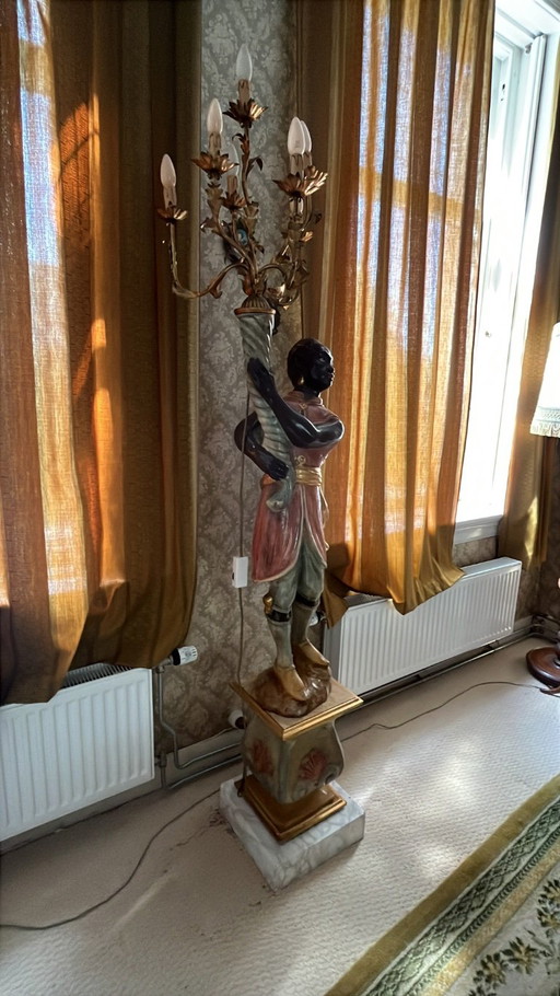 Blackamoor-Torchière – vloerlampen, Metal, Wood (photo 2 of 5)