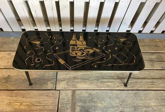Jaren 50 Vintage Atomic Stijl Salontafel – Koffietafelboeken, Hout, Glas (photo 5 of 7)