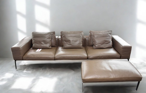 Image 1 of Divano e poggiapiedi di design esclusivo Flexform Lifesteel