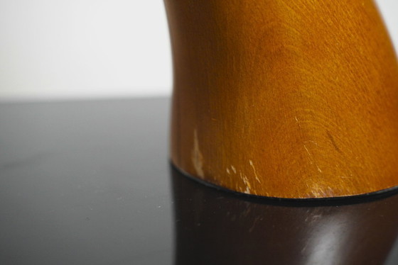 Image 1 of Lampada da tavolo Bonsai Josep Llusca Blauet anni '90, stile spagnolo Mid-Century, in legno di cedro, paralume in pergamena.