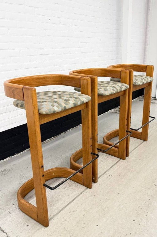 3 vintage Willy Rizzo stijl barkrukken