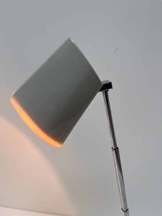 Image 1 of HBH grey MINI table lamp or desk lamp by H. Bødtcher-Hansen, design by Panton Fog & Mørup.