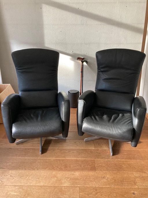 2 poltrone reclinabili regolabili in pelle nera modello Jori – verstelbare relaxstoel, Leather, Metal (photo 2 of 5)