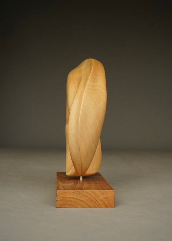 Image 1 of Scultura astratta in legno di melo intagliato, anni '80