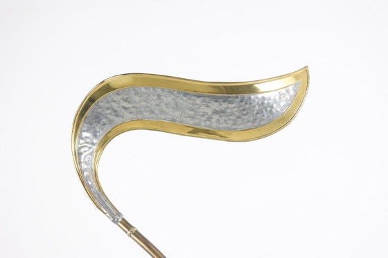 Image 1 of Maison Honoré. Lampadaire en laiton doré. Circa 1970.