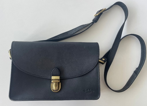 Handtasche, schwarzes mattes Leder – overige tassen, Calfskin