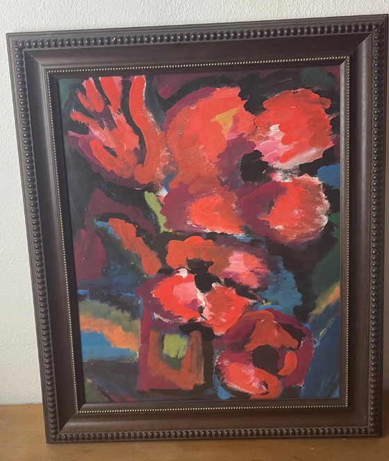 Unknown Artist of the Dutch School, Still Life with Poppies, Paintings & Drawings, Canvas, Red (photo 5 of 6)