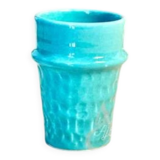 Turquoise geglazuurd ambachtelijk keramisch glas