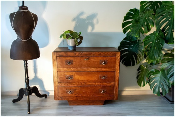 Image 1 of Commode année 50 Art Déco, chêne 