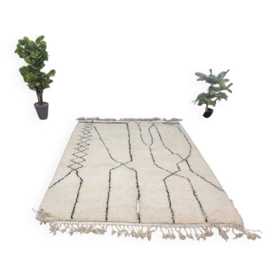 Alfombra bereber blanca decorada 200cmx300cm – Wool, Bohemian (photo 2 of 8)