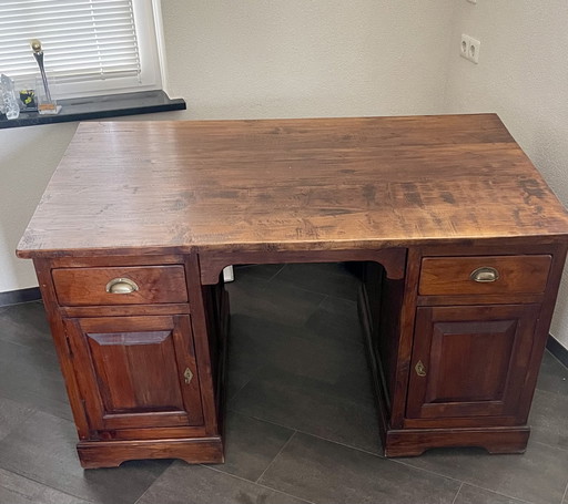 Mooi Engels Teakhouten Duo Desk
