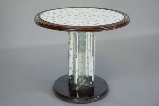 Image 1 of Italian Art Deco mirrored side table from the 1930s