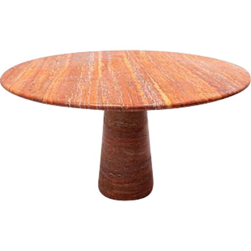 Vintage contemporary red travertine dining table, Italy