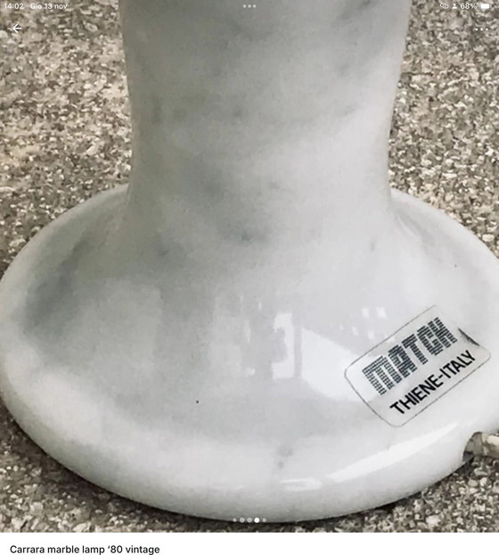 Image 1 of Carrara marble lamp ‘80 vintage