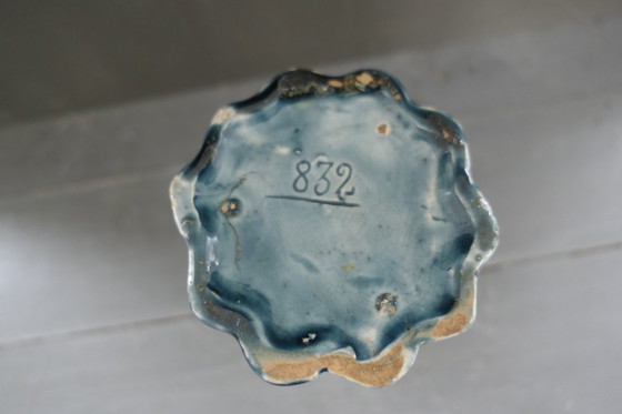 Image 1 of Art Nouveau Barbotine vaas 832 versierd met korenaren