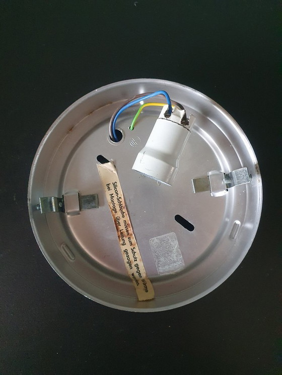 Image 1 of Helena Tynell - Glashütte Limburg - anni '60. Lampada da parete/soffitto in vetro spesso a bolle.