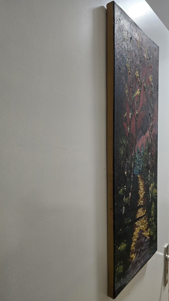 Original Impressionist Impasto Oil Painting by R.G. van Wezel (Verified History) 30x70cm (photo 7 of 14)