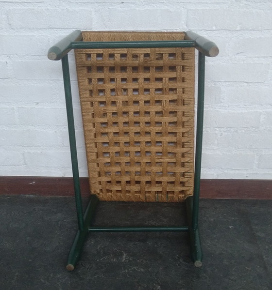Image 1 of sgabello vintage in corda di carta intrecciata
