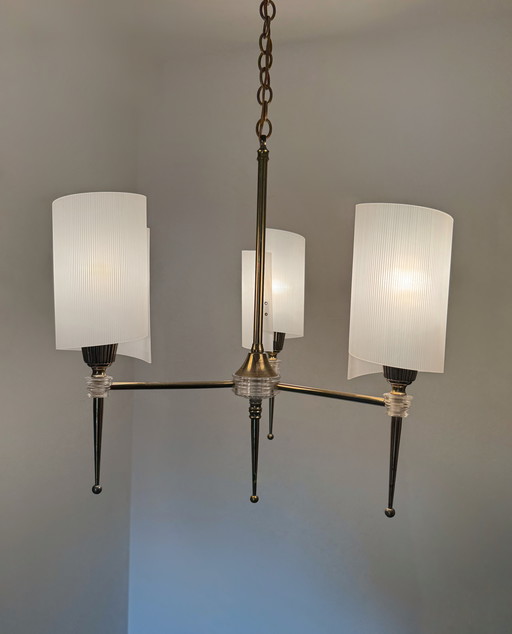Brass Perspex 60's chandelier