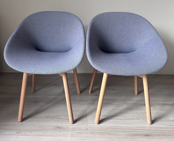 4x Artifort Beso design Dining chairs, Wood, Textile, Grey, Modern (photo 6 of 9)
