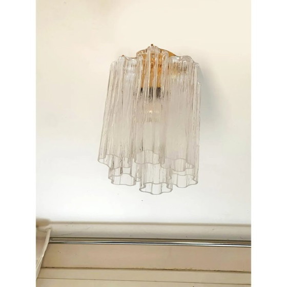 Image 1 of Lámpara de techo empotrada de cristal de Murano dorado elegante – Diseño Tronchi